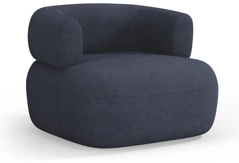 Poltrona bouclé blu scuro Jenny - Micadoni Home