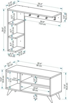Mobile Ingresso Ad Angolo Con Appendiabiti E Scarpiera Bianco Samle