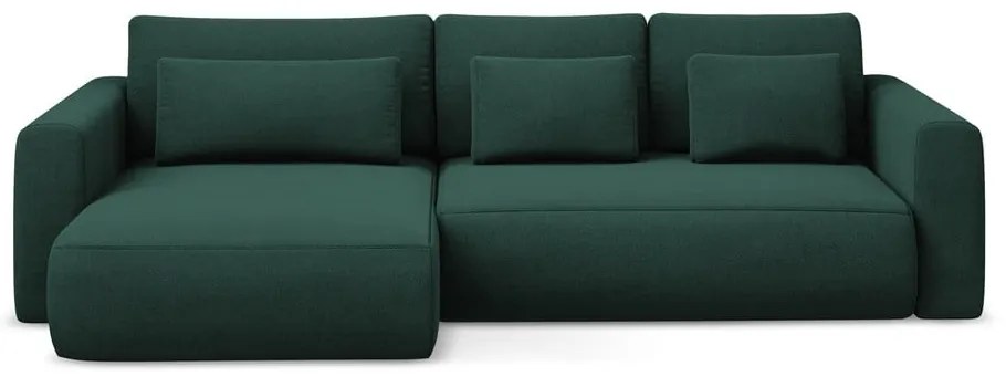 Divano angolare verde allungabile/con contenitore (con penisola a sinistra/con chaise lounge) Kapua – Makamii