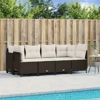 Set Divano da Giardino 5 pz con Cuscini Marrone in Polyrattan 3261522