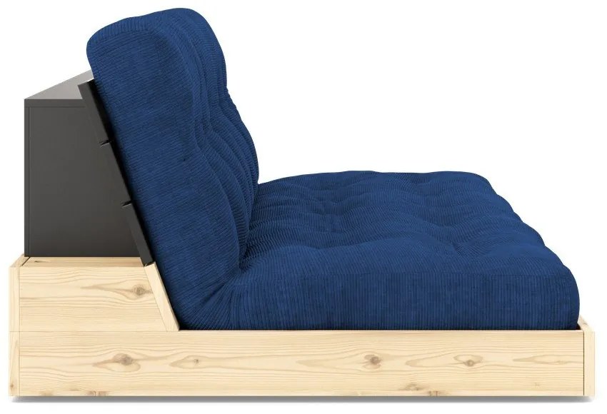 Divano letto in velluto a coste blu 196 cm Base - Karup Design