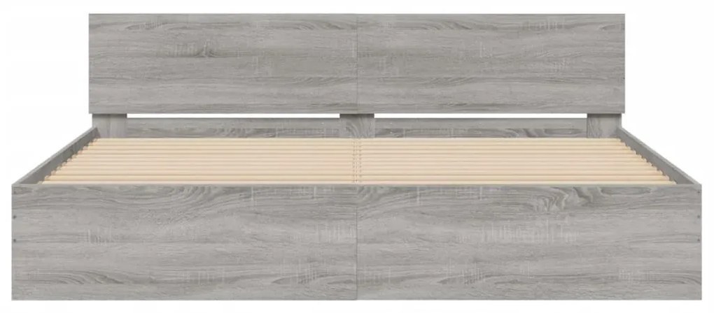 Giroletto con testiera grigio sonoma 200x200 cm