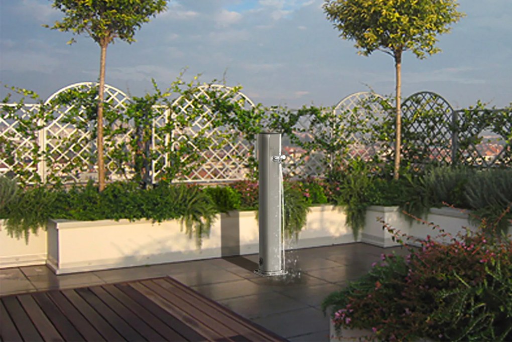 Fontana Lavapiedi da Giardino con Rubinetto Temporizzato Arkema Jolly Grigio Antracite...