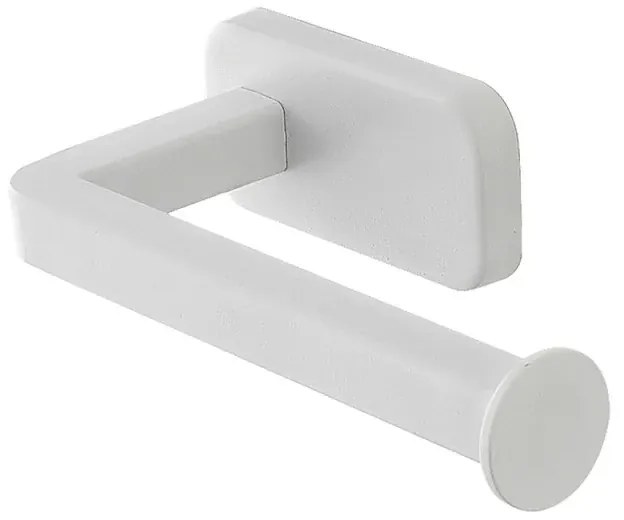 Porta rotolo wc a muro in acciaio inox bianco con doppio fissaggio