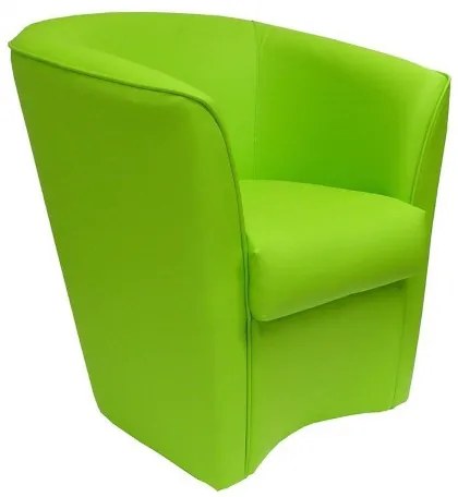 Poltrona poltroncina VALENTINA in ecopelle in tinta unita VERDE CHIARO