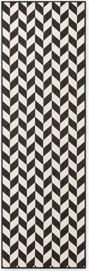 Passatoia da interno ed esterno nera/color crema 80x200 cm Haringey Terrick – Ted Baker