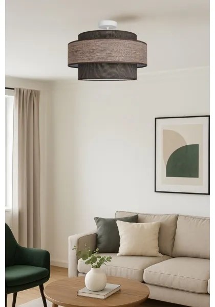 Lampadario a plafone GRACE 1xE27/60W/230V diametro 40 cm marrone/beige