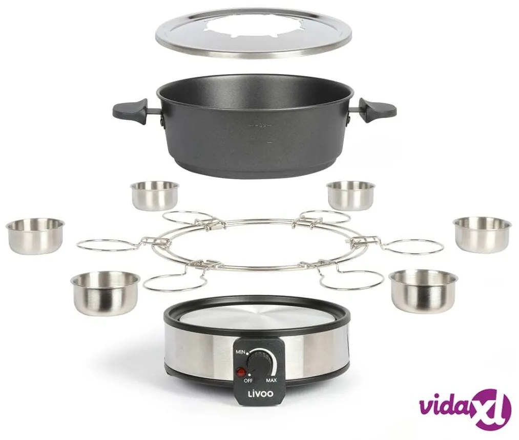 Livoo Pentola per Fonduta Elettrica 8 persone 1,8 L 1000 W Nera