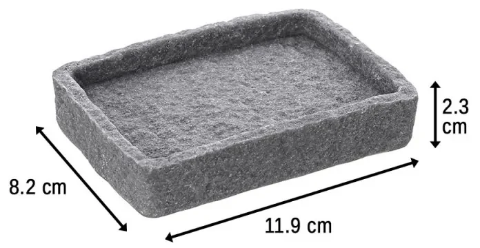 Portasapone Moderno In Resina grigio D' Appoggio Effetto Pietra