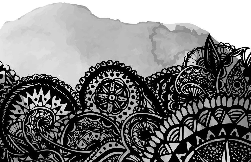Stampa su tela – Mandala in bianco e nero