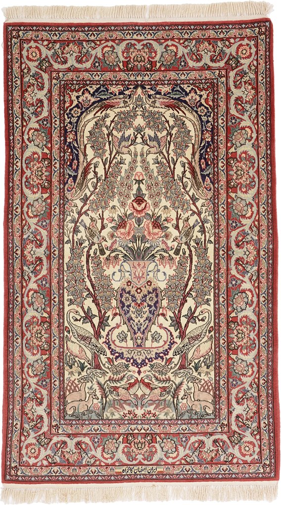 Isfahan Tappeto 190 x 100 (Iran) Annodato A Mano