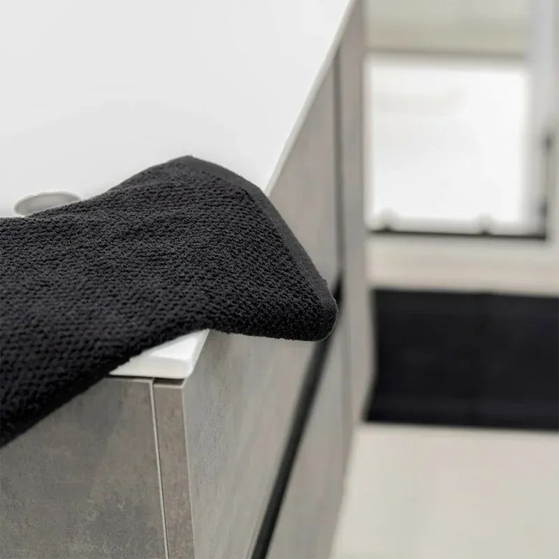 Asciugamani ospite per bagno 55x100 cm nero in cotone 100%