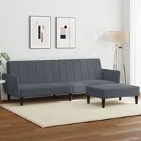 Divano Letto 2 Posti con Poggiapiedi Grigio Scuro in Vellutocod mxl 114641