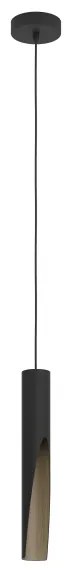 Eglo 901732 - Lampadario LED a sospensione con filo BARBOTTO 1xGU10/4,5W/230V 3000K nero/marrone