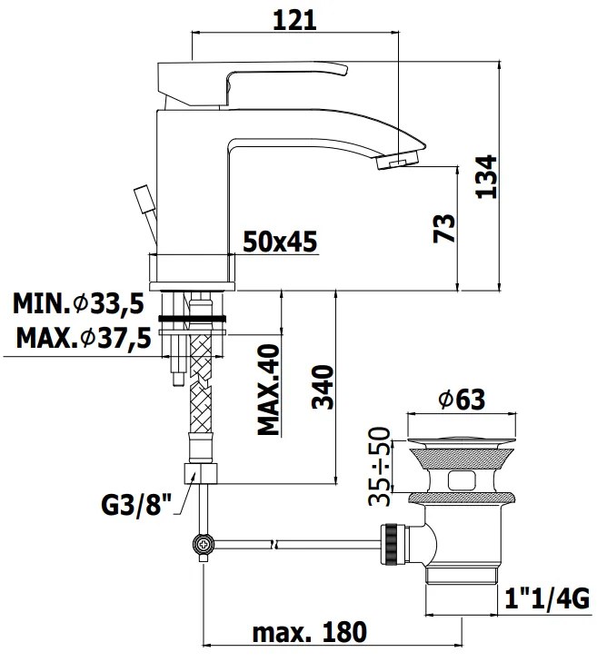 Paffoni Level Les071st Miscelatore Lavabo Con Leva Standard Senza Piletta Steel Looking Acciaio