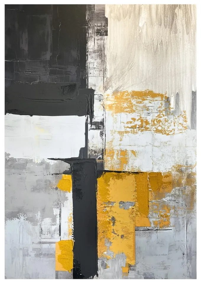 Quadro con elementi dipinti a mano 70x100 cm Jade – Styler