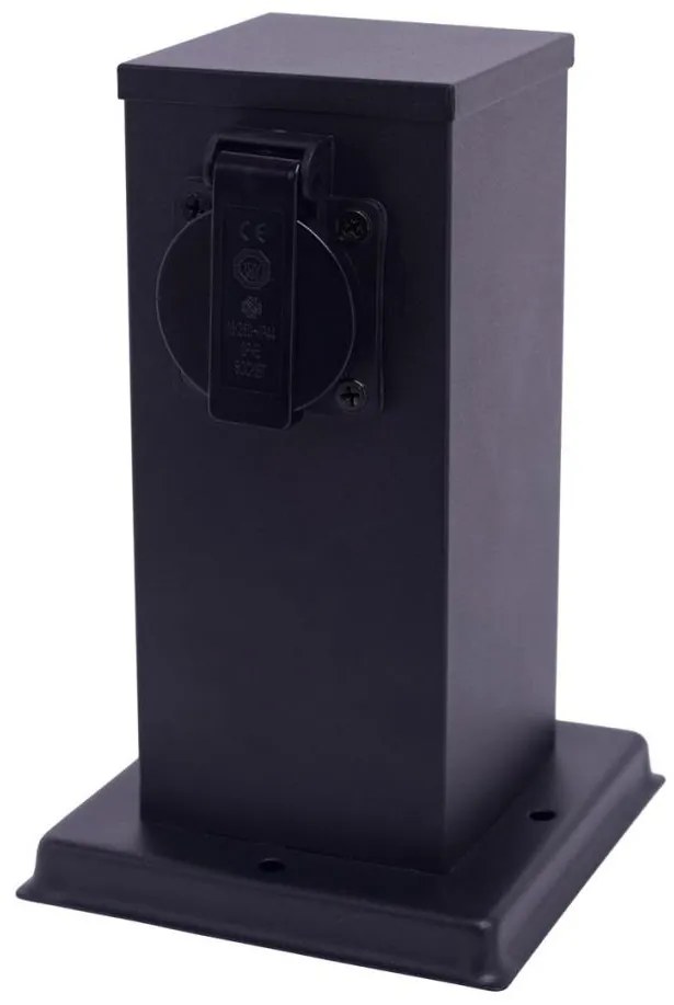 Multipresa verticale da esterno 1Z SCHUKO 230V IP44 20 cm nero