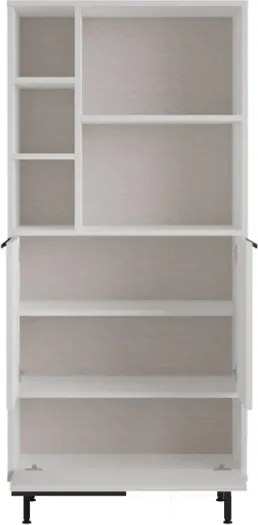 Mobile Multiuso Da Bagno Con Ante Frontali E Vani A Giorno 75x36x160 Bianco Ocean