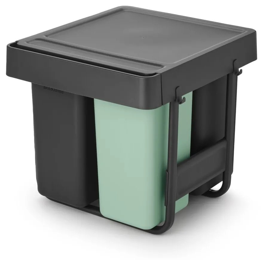 Bidone in plastica touchable per raccolta differenziata in grigio scuro menta 40 l Sort&amp;Go - Brabantia