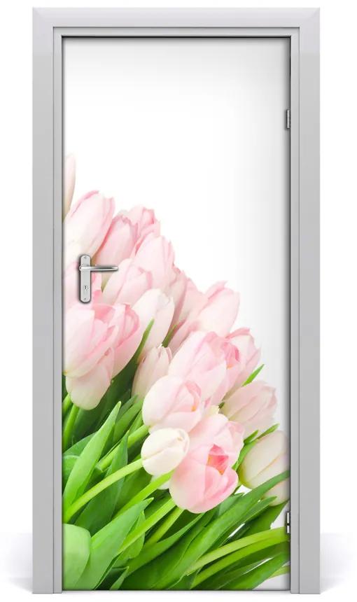 Sticker porta Tulipani rosa 75x205 cm