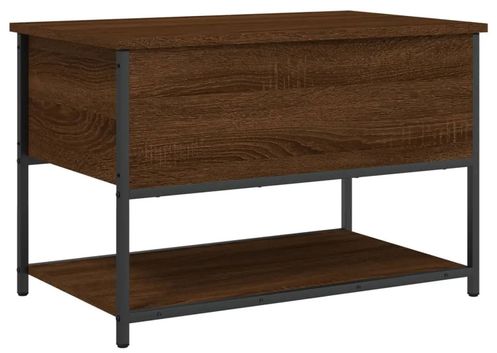 Panca portaoggetti rovere marrone 70x42,5x47 legno multistrato