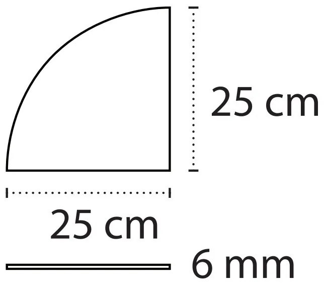 Kamalu - ricambio vetro per mensola bagno 25cm semicircolare trasparente vitro-rt