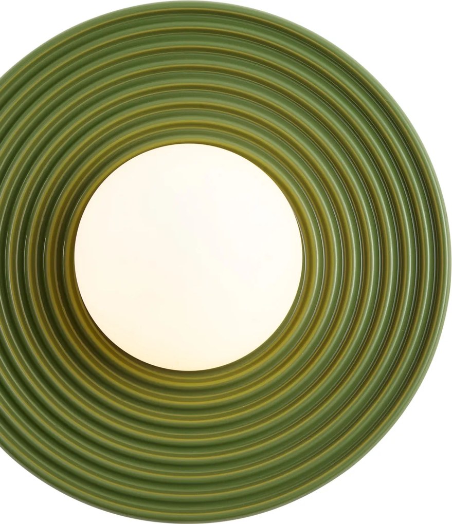 Plafoniera retrò verde con vetro opale - Lila