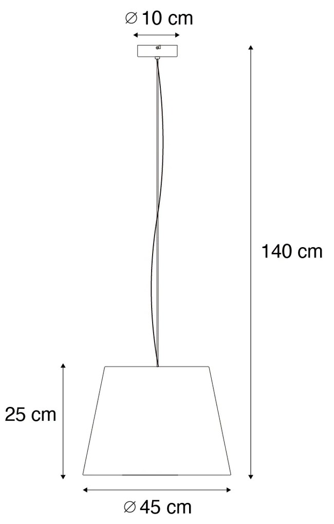 Lampada a sospensione moderna in acciaio con paralume 45 cm nero - Cappo 1