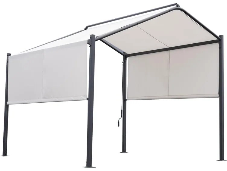 Gazebo Cassy in acciaio bianco copertura mobile L 300 x P 300 x H 280 cm