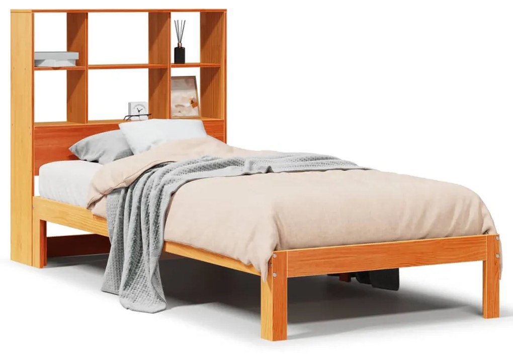 Letto libreria senza materasso marrone cera 90x200 cm in pino