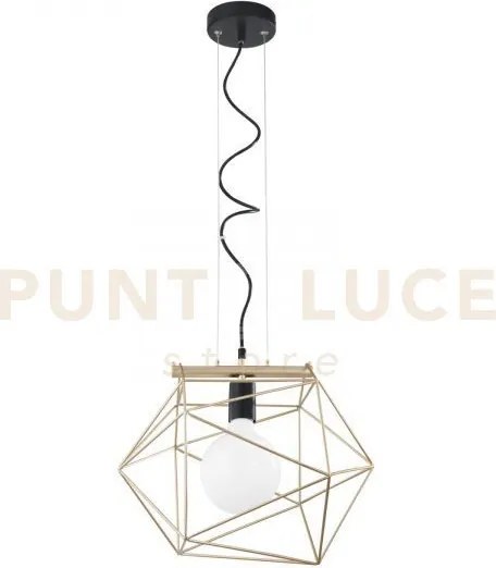 Lampadario a sospensione abraxas nera e oro 1 luce attacco e27 40,5...