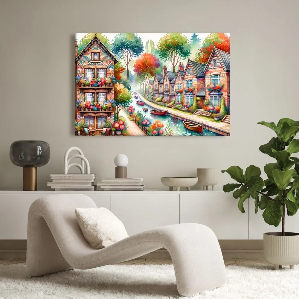 Quadro su tela – Cittadina primaverile