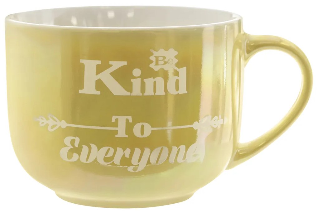 Tazza jumbo in giallo perlato Be Kind to Everyone