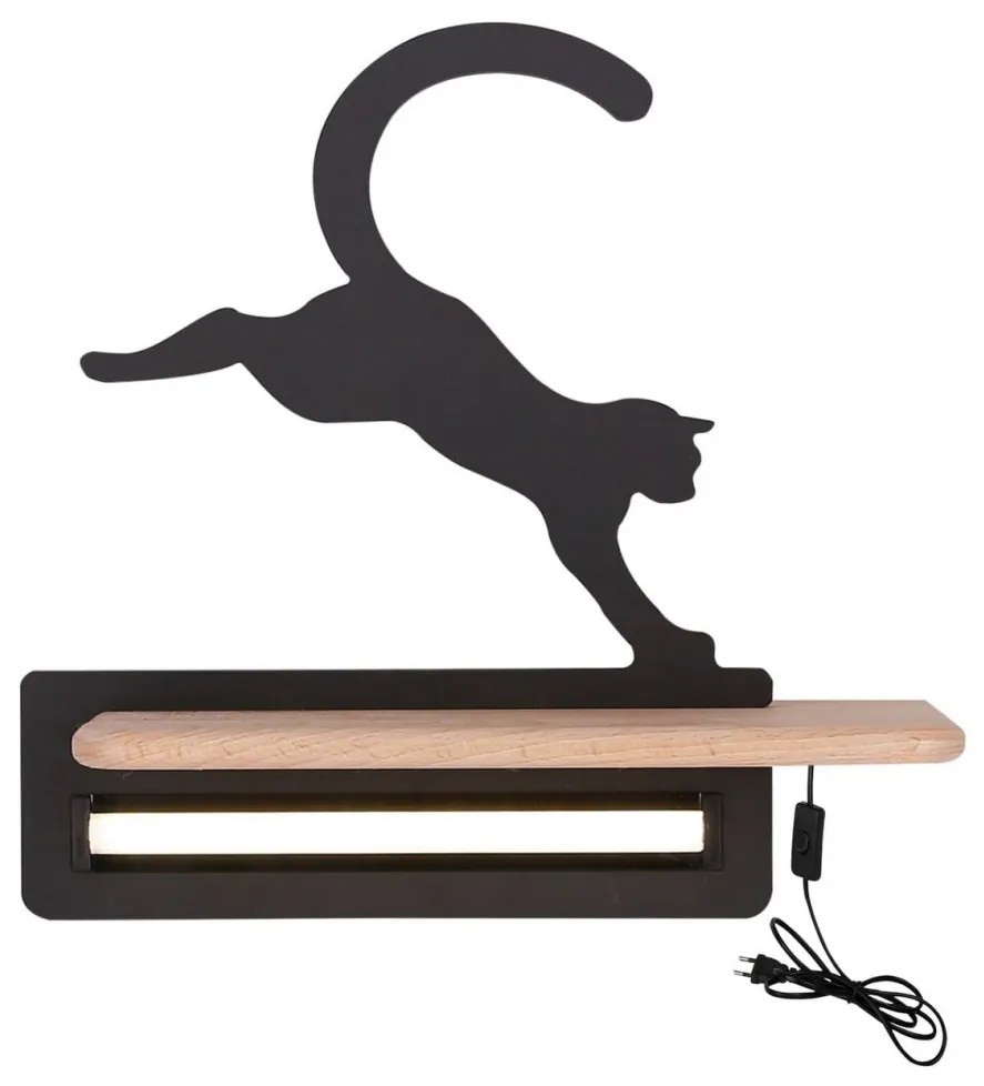 Applique LED per bambini con mensola JUMPING CAT LED/5W/230V