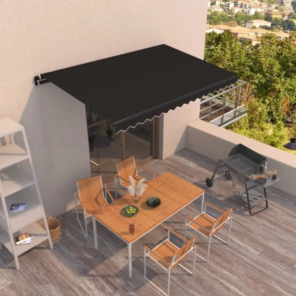 Tenda Da Sole Retrattile Manuale 400x350 Cm Antracite /