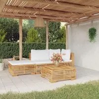 Set Divani da Giardino 4 pz con Cuscini Legno Massello di Teak 3100911