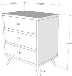 Cassettiera LIZA 68x50 bianco/marrone