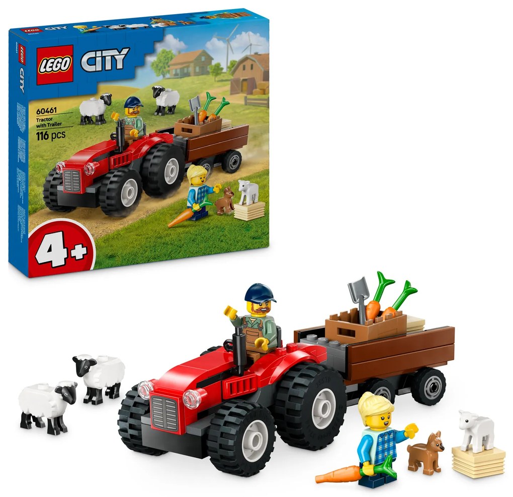 Trattore agricolo con rimorchio e pecore Lego City