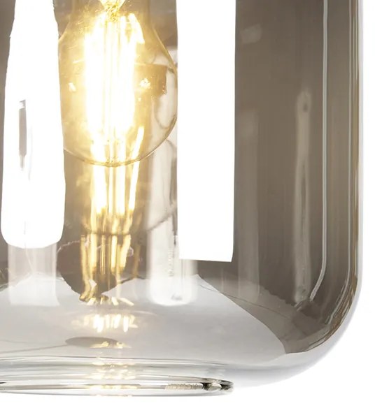 Lampada da terra di design nera con vetro oro e fumé - Zuzanna