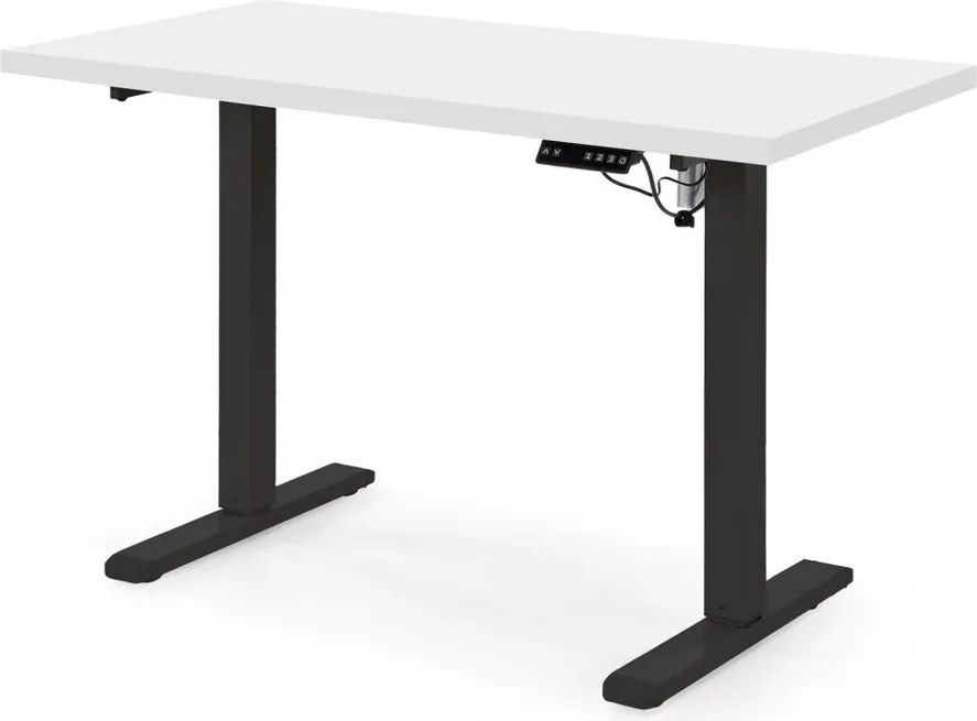 Scrivania regolabile B54 – Bianco / Nero – 120x60x75-120 cm
