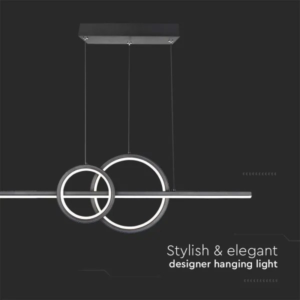 Lampadario LED a sospensione con filo LED/15W/230V 4000K 80 cm nero