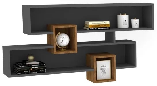 Mensola KAREN 120x72,2 cm antracite/marrone