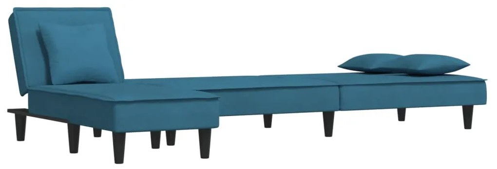 Divano letto a l blu 255x140x70 cm in velluto