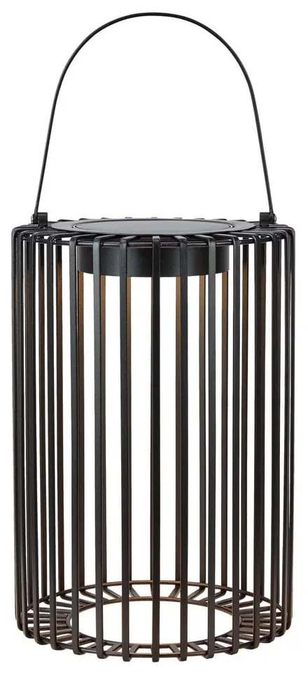 Lanterna a LED nera con alimentazione a pannelli solari e con ricarica USB da esterno (altezza totale 54 cm) Cavia – Markslöjd