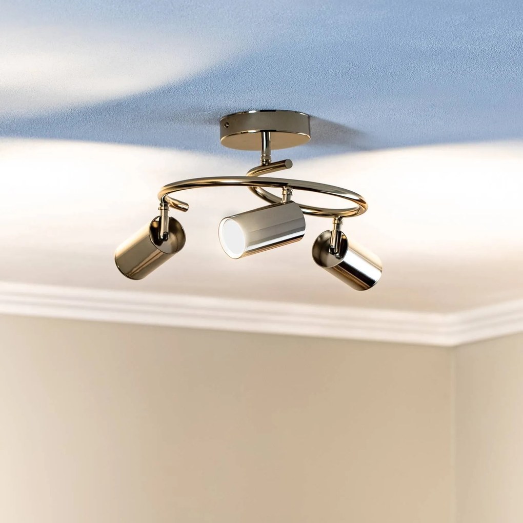 Lucea Faretto da soffitto Spotte, Ø 47 cm, oro, a 3 luci