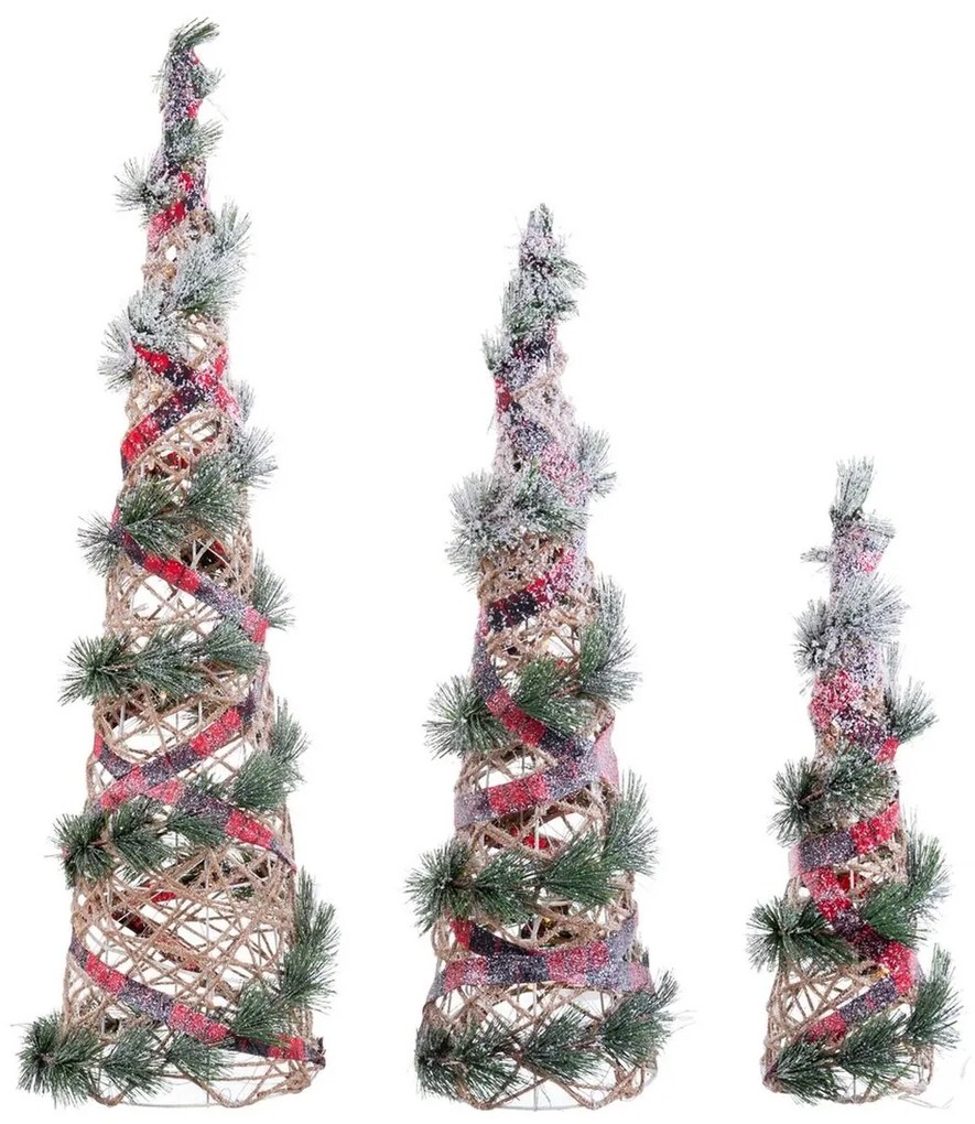 Albero di Natale Multicolore Fibra naturale 20 x 20 x 80 cm (3 Unità)