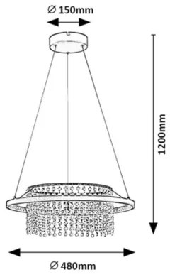 Rabalux 72353 - Lampadario a sospensione con cavo MARIBELL LED/40W/230V 3000/3500/4000K