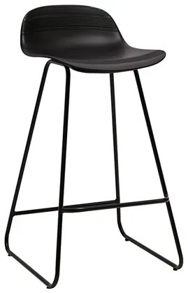 Set di 2 sgabelli da bar sedile nero base nero H65 cm ELLA