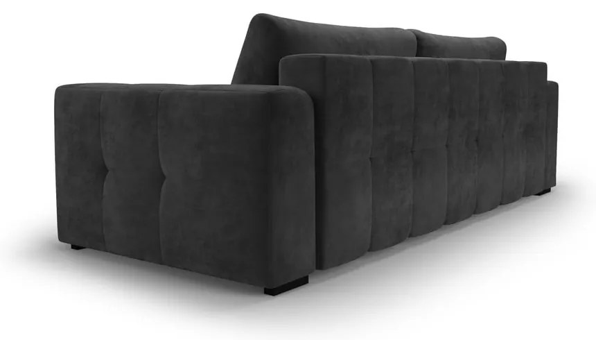 Divano letto in velluto grigio scuro Luca - Milo Casa