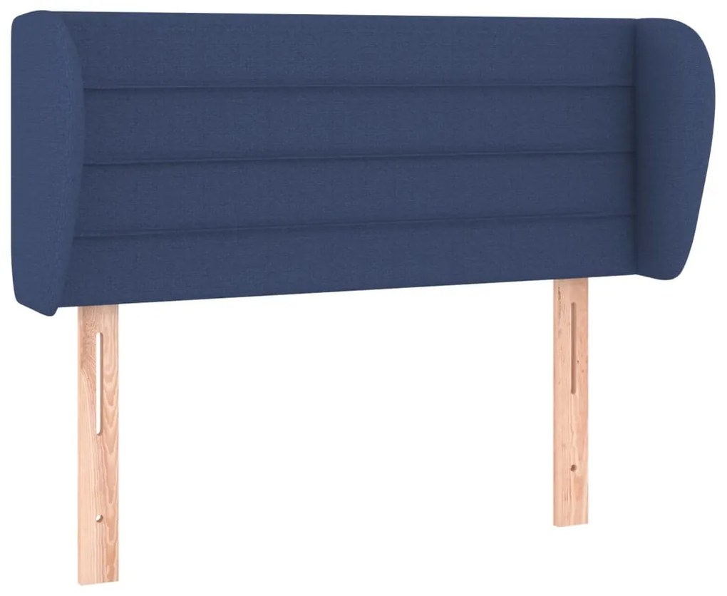 Testiera ad orecchio blu 103x23x78/88cm in tessuto